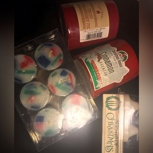Scented candle lot strawberry cinnamon Christmas & red white blue votives new
